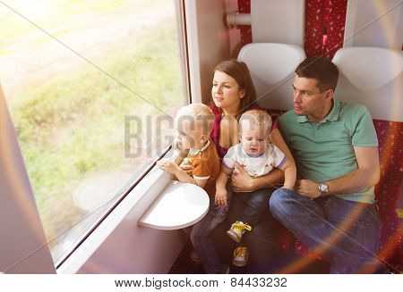 Family travel in train