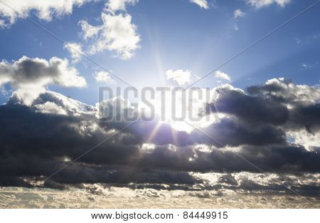 Cloudscape With The Sun Behind The Clouds