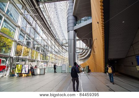 Tokyo, Japan - November 26, 2013: People Visit Tokyo International Forum
