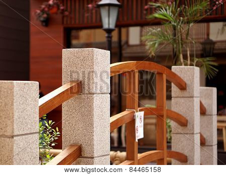 Rail Bridge  Made Of Stone And Wood