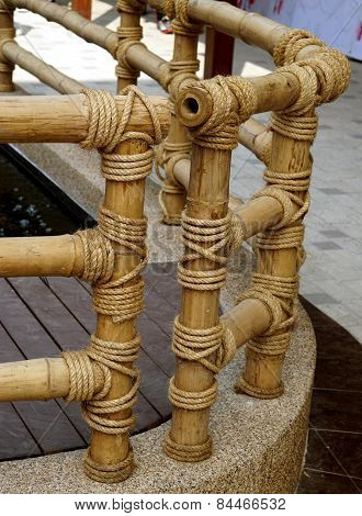 Wrapped Rope On Bamboo Fence