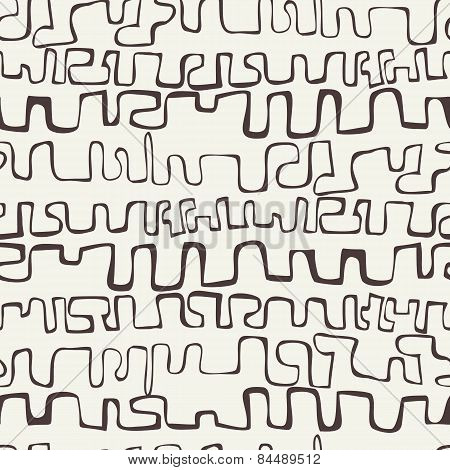 Vector Seamless Pattern. Black And White Abstract Background.