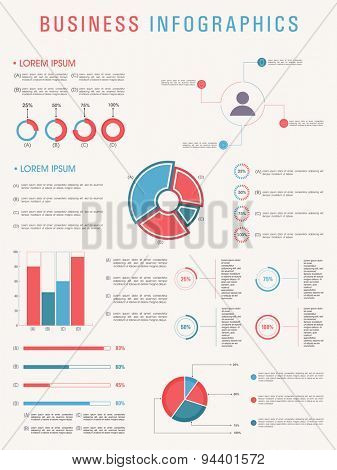 A big set of creative statistical infographic elements for your business reports and professional presentation.