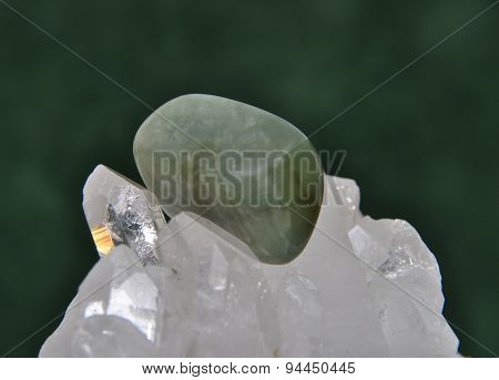 Moss Agate On Rock Crystal