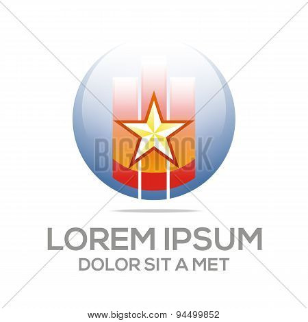 Circle star build round vector abstract