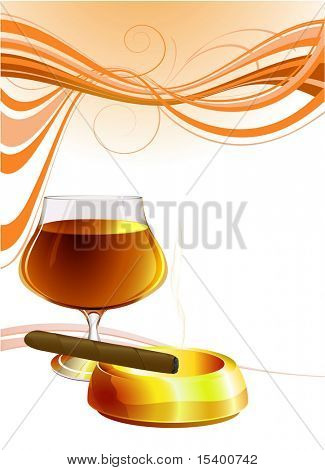Cognac. Vector baggrund.