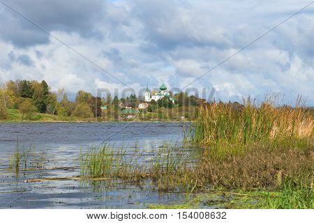 September on the Volkhov River. View of St. John the Baptist Church. Old Ladoga, Russia