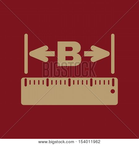 The width icon. Measurement and ruler symbol. Flat Vector illustration
