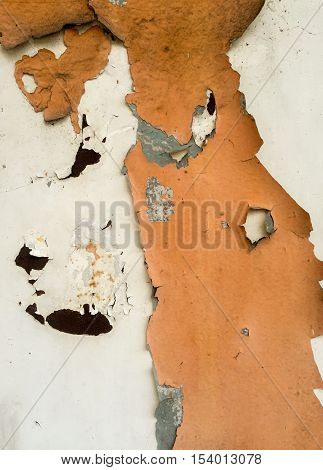 Grungy wall texture with paint and scuffed breakaway shot close up color tinting.