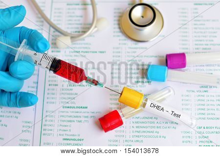 Blood sample for DHEA (dehydroepiandrosterone) hormone test