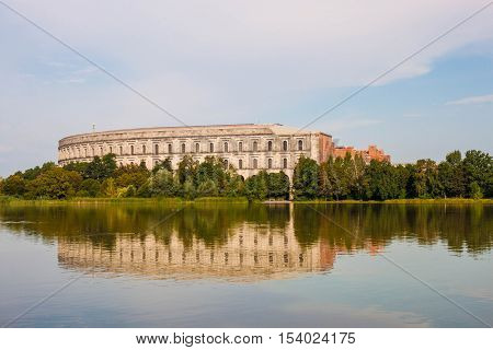 The unfinished building of The Congress Hall (Kongresshalle) a part of the former Nazi Party Rally Grounds in Nuremberg Germany