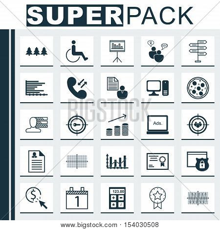 Set Of 25 Universal Editable Icons. Can Be Used For Web, Mobile And App Design. Includes Icons Such