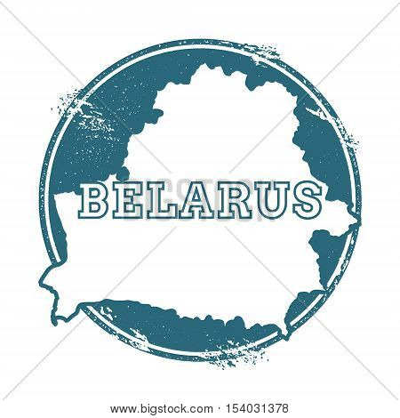Grunge Rubber Stamp With Name And Map Of Belarus, Vector Illustration. Can Be Used As Insignia, Logo
