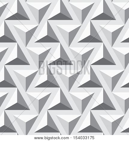Seamless geometric op art texture. Triangles pattern. Vector art.
