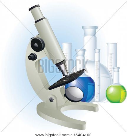 Microscope. Vector.