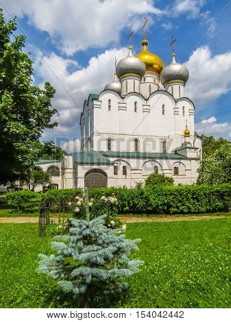 MOSCOW, RUSSIA - JUNE 25, 2016: Cathedral of Our Lady of Smolensk, Novodevichy Convent or New Maidens' Monastery
