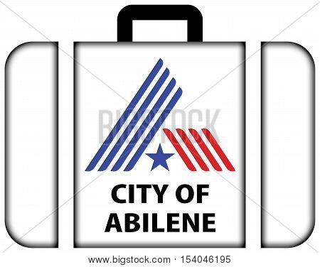 Flag Of Abilene, Texas, Usa. Suitcase Icon, Travel And Transportation Concept