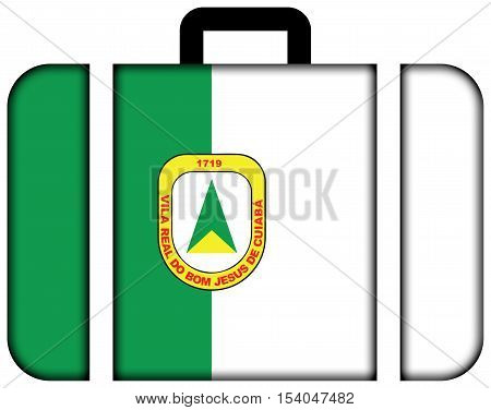 Flag Of Cuiaba, Mato Grosso, Brazil. Suitcase Icon, Travel And Transportation Concept