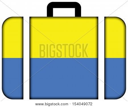 Flag Of Latacunga, Ecuador. Suitcase Icon, Travel And Transportation Concept