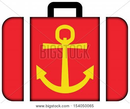 Flag Of Narvik, Norway. Suitcase Icon, Travel And Transportation Concept