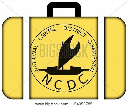 Flag Of Port Moresby, Papua New Guinea. Suitcase Icon, Travel And Transportation Concept