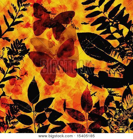 Butterfly, Leaves Silhouette, See Vector Also In My Portfolio