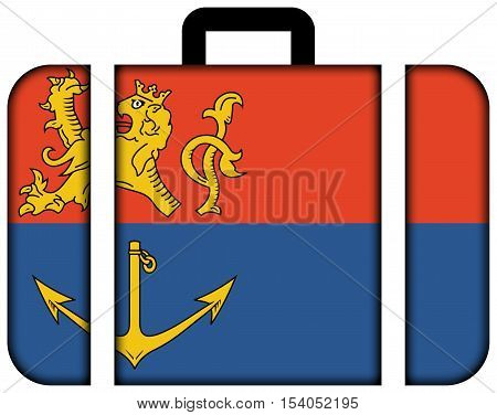 Flag Of Venlo, Netherlands. Suitcase Icon, Travel And Transportation Concept