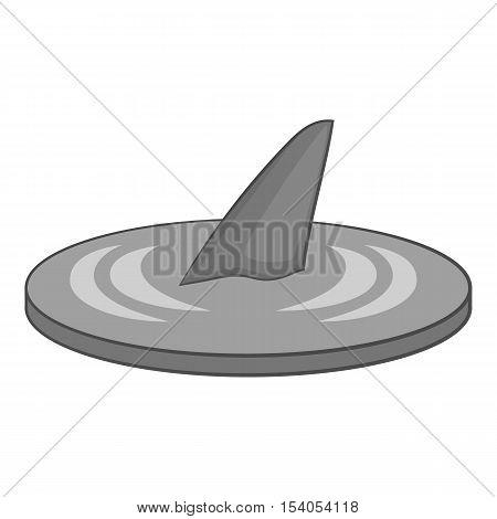 Shark fin icon. Gray monochrome illustration of shark fin vector icon for web design