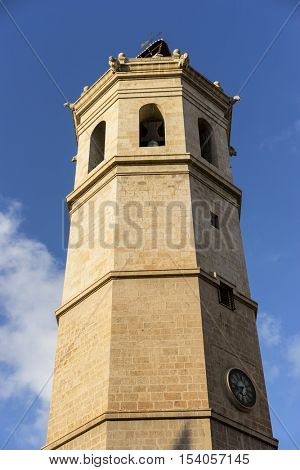 Tower, Traditional architecture of the center of the Spanish city of Castellon, Valencian Community