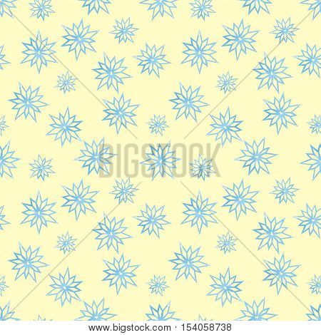 Snowflakes on a yellow background winter pattern Winter pattern abstract snowflake Background watercolor snowflakes Snowflakes seamless background watercolor Winter background seamless pattern