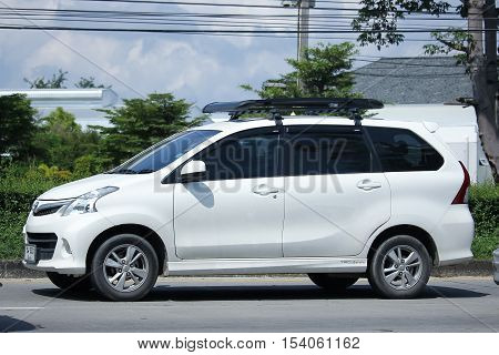CHIANGMAI THAILAND - OCTOBER 9 2016: Private Toyota Avanza car. Mini Suv Car for Urbun User. On road no.1001 8 km from Chiangmai Business Area.