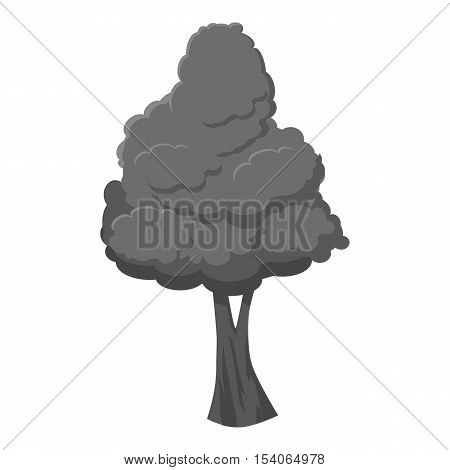 Tree icon. Gray monochrome illustration of tree vector icon for web