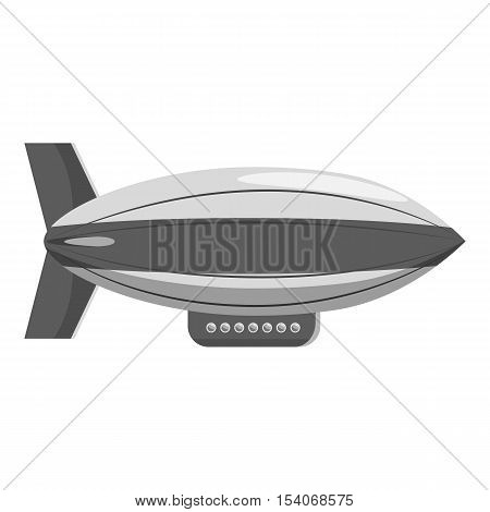 Airship icon. Gray monochrome illustration of airship vector icon for web