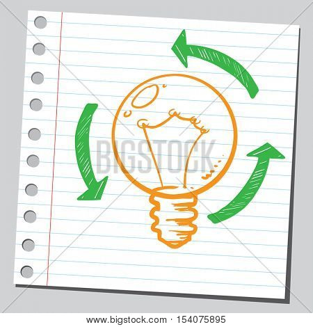 Lightbulb recycling  idea symbol