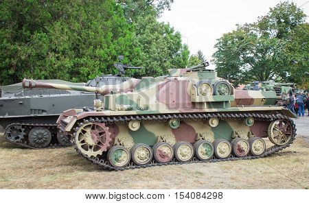 Poland Poznan -October 1 2016. View of the Stug IV - German self-propelled gun of World War II.