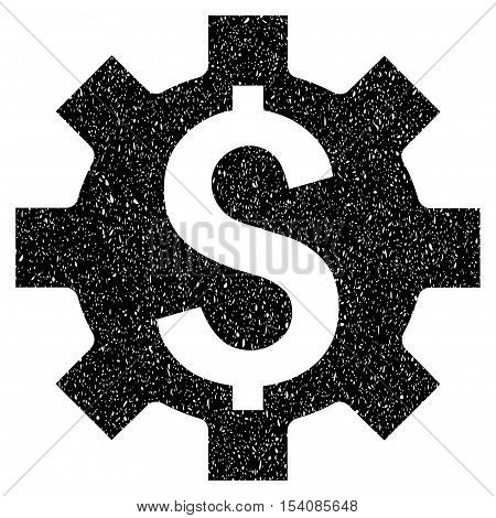 Dollar Options grainy textured icon for overlay watermark stamps. Flat symbol with scratched texture. Dotted vector black ink rubber seal stamp with grunge design on a white background.