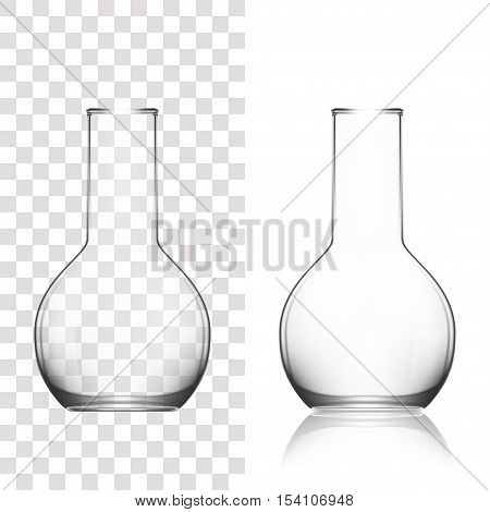 Chemical Laboratory Glassware Or Beaker. Glass Equipment Empty Clear Test Tube