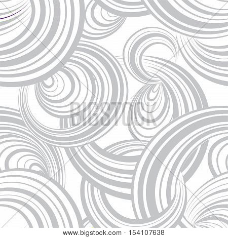 Abstract geometric seamless pattern. Bubble background. Circles. Wave striped loops Chaotic flow motion texture. Round shape ornamental wallpaper