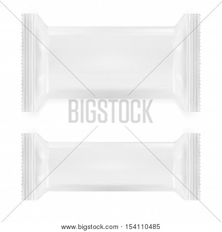 Realistic Blank Template Packages For Sneek, Chocolates Or Candys. Plastic Pack. EPS10 VEctor
