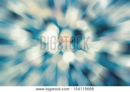 Colorful blurred bokeh of lighting background;zoom effect filter.
