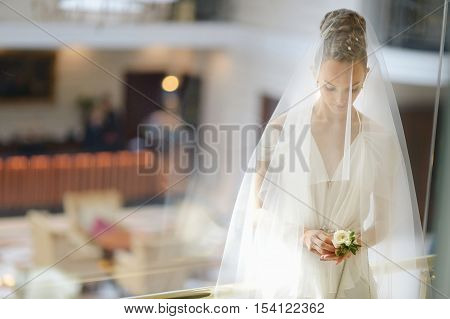 The beautiful bride getting ready for her wedding