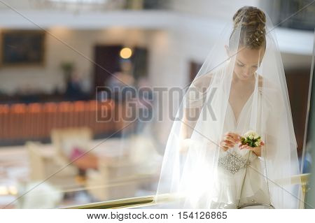 The beautiful bride getting ready for her wedding