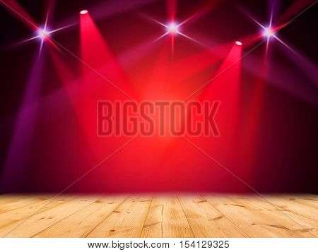 The concert on stage background with flood lights