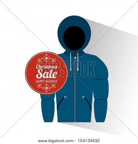 merry christmas sale happy holiday vector illustration design