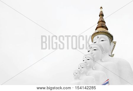 Five Buddha Statues Public Temple in Phetchabun Thailand 