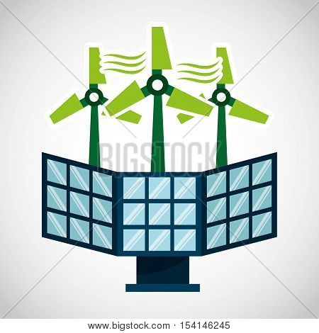 ecological alternative energy green vector illustration design