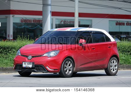 CHIANGMAI THAILAND - OCTOBER 9 2016: Private Car MG3. Product from British automotive. On road no.1001 8 km from Chiangmai city.