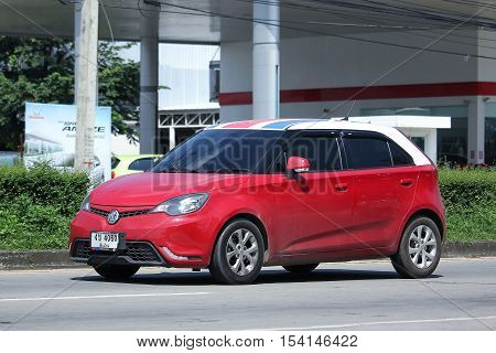 CHIANGMAI THAILAND - OCTOBER 9 2016: Private Car MG3. Product from British automotive. On road no.1001 8 km from Chiangmai city.