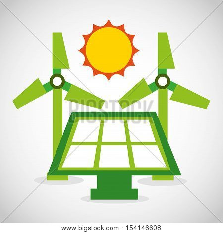 ecological alternative energy green vector illustration design