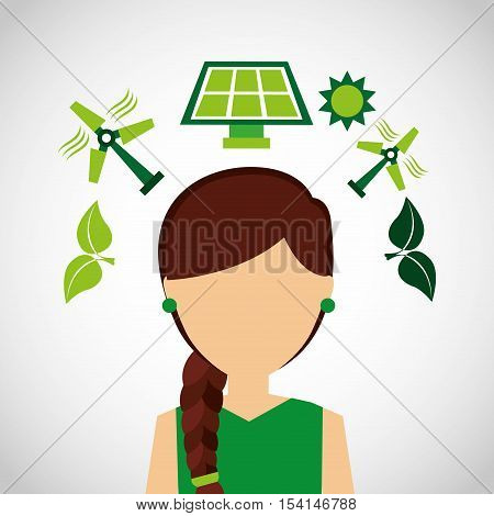 ecological alternative energy green vector illustration design